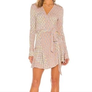 Free People Rhetta Wrap Dress in Light Combo